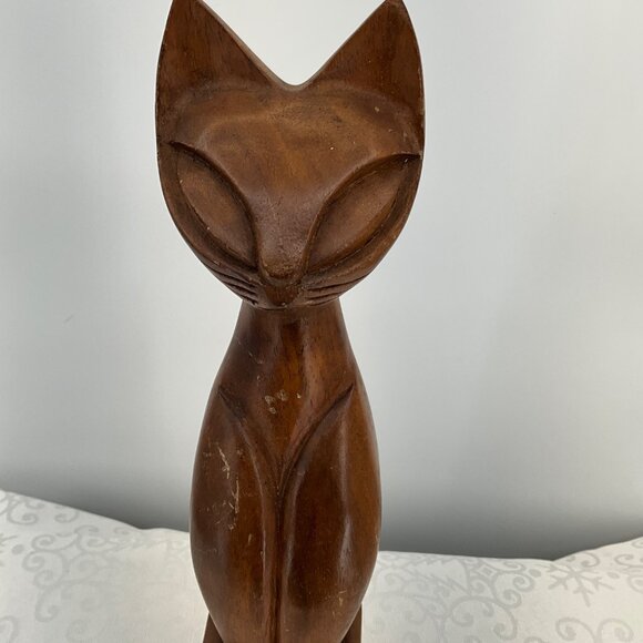 MCM 1960s Atomic Cat Monkey Pod Wood Cat - Picture 3 of 8